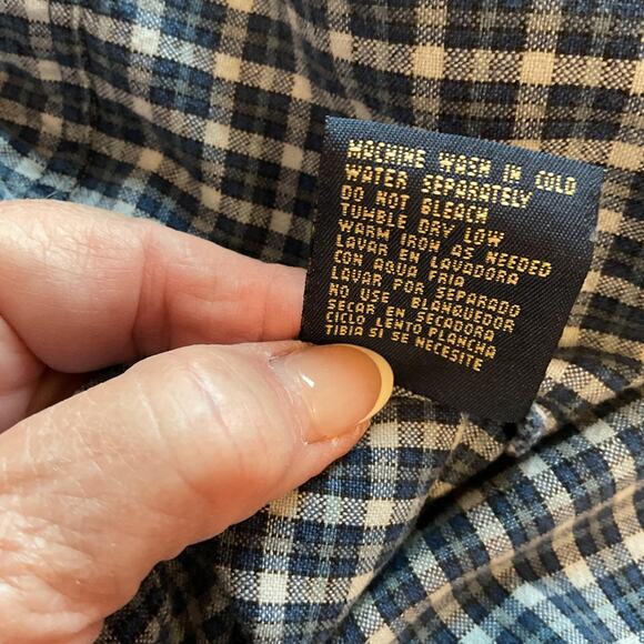 Andrew & Co.Blue Check Front Zipper & Pockets Lightweight Cotton Jacket M - Picture 9 of 10